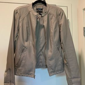 Express Grey Leather Jacket